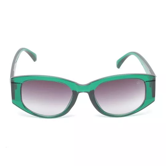 Óculos De Sol Retangular- Verde & Roxo