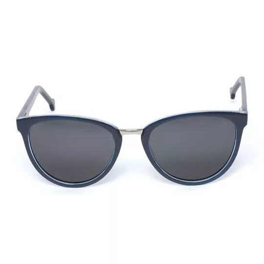 Óculos De Sol Arredondado- Azul Escuro & Preto