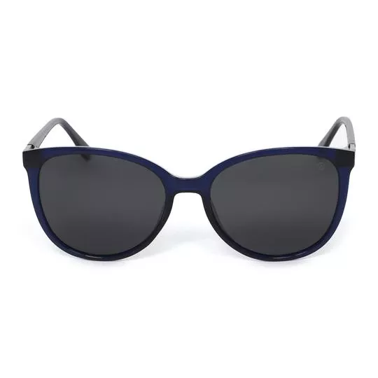 Óculos De Sol Arredondado- Azul Escuro & Preto