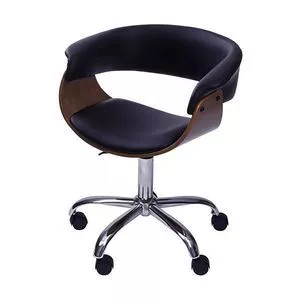 Cadeira Elba<BR>- Preta & Prateada<BR>- 78x60x40cm<BR>-  Or Design