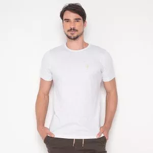 Camiseta Em Botonê<BR>- Branca & Preta