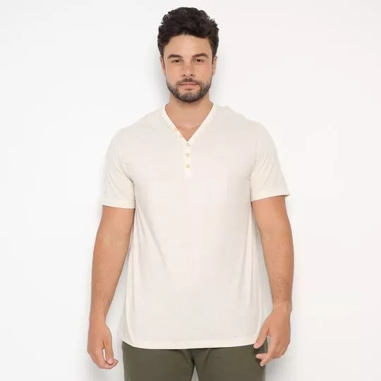 Camiseta Com Linho- Off White