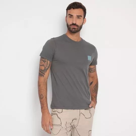 Camiseta Aramis®- Cinza Escuro & Azul Claro