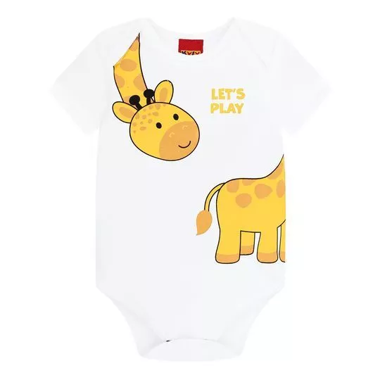 Body Girafinha- Branco & Amarelo