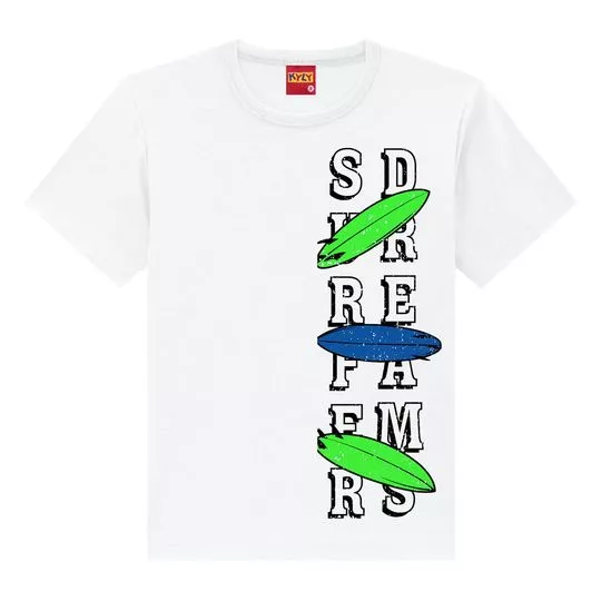 Camiseta Surfe- Branca & Verde Claro