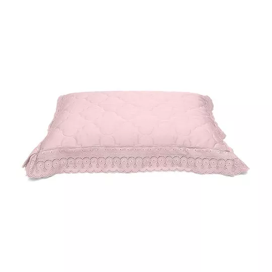 Porta-Travesseiro Cristal Renascença- Rosa Claro- 70x50cm- 300 Fios- Buettner