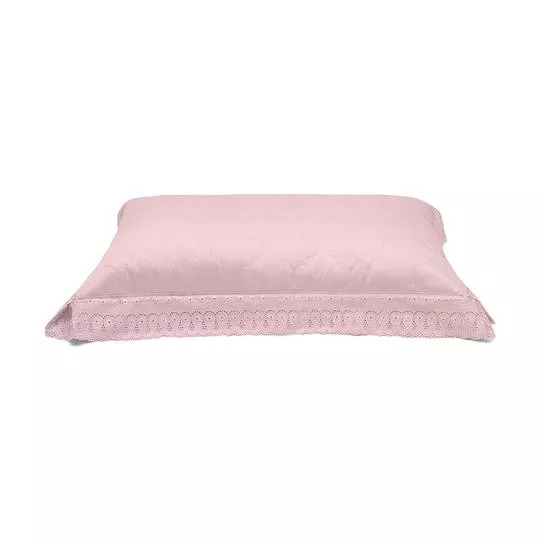 Porta-Travesseiro Cristal Renascença- Rosa Claro- 90x50cm- 300 Fios- Buettner