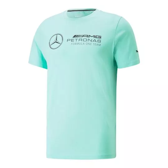 Camiseta Com Inscrições- Verde Água & Preta
