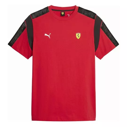 Camiseta Ferrari®- Vermelha & Preta