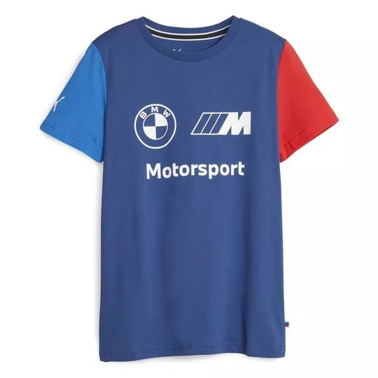 Camiseta BMW Motorsport®- Azul Escuro & Branca
