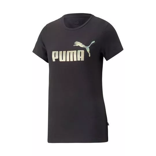 Camiseta Puma® - Preta & Furta-cor - Puma