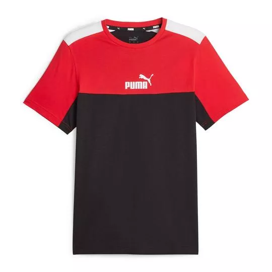 Camiseta Puma®- Vermelha & Preta