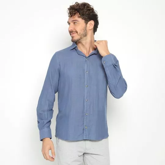 Camisa Regular Fit - Azul