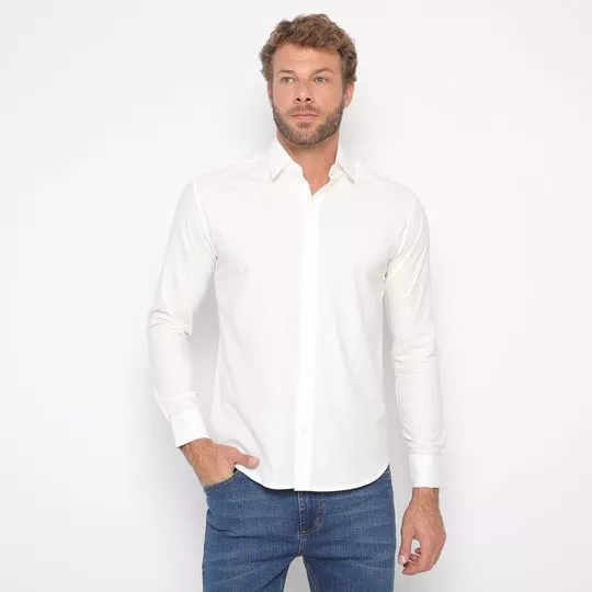 Camisa Regular Fit- Off White
