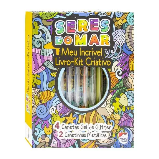 Meu Incrível Livro-Kit Criativo: Seres Do Mar- Brijbasi Art Press- Português- 19x15,5x3,5cm
