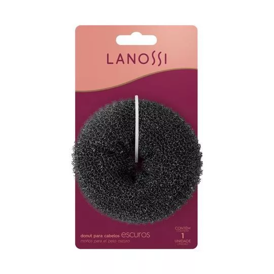 Hair Donut Para Cabelo- Preto- 15,7x8,7x4,1cm- Lanossi