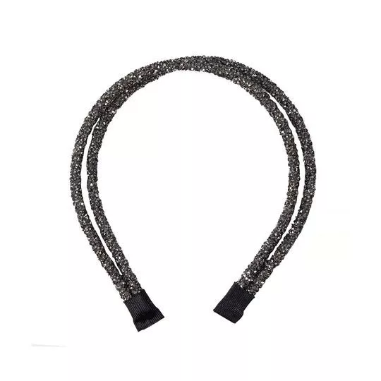 Tiara Para Cabelo Texturizada- Preta- 19x15x1,2cm- Lanossi