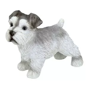 Cachorro Decorativo<BR>- Cinza & Branco<BR>- 12,5x15,5x7cm<BR>- Mabruk