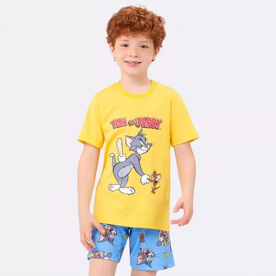 Pijama Tom And Jerry®- Amarelo & Azul- Veggi