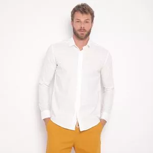 Camisa Lisa<BR>- Off White<BR>- Classic