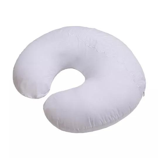 Almofada Para Amamentação Com Bordado- Branca- 62x50cm- 200 Fios