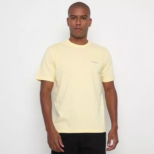 Camiseta Careca Meia Malha- Amarelo Claro