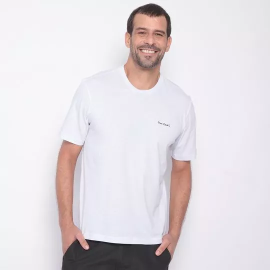 Camiseta Careca Malha Básica Sem Bolso- Branca