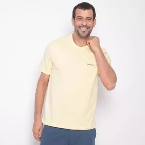 Camiseta Careca Malha Básica Sem Bolso<BR>- Amarelo Claro