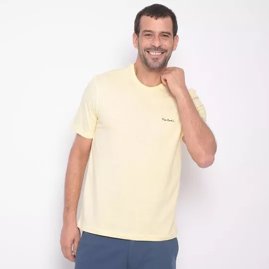 Camiseta Careca Malha Básica Sem Bolso- Amarelo Claro