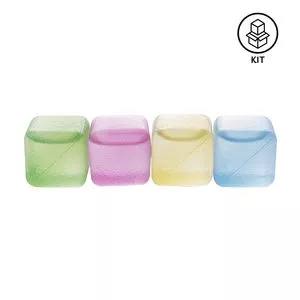 Jogo De Cubos De Gelo Reutilizável<BR>- Rosa & Azul<BR>- 12Pçs<BR>- Lyor