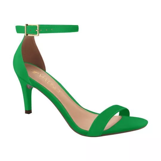Sandália Com Tira- Verde- Salto: 7,5cm