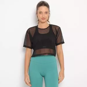 Cropped Em Tule<BR>- Preto<BR>- Physical Fitness