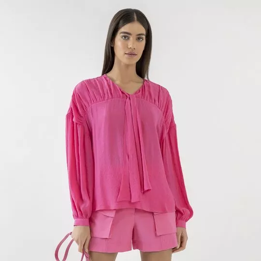 Blusa Com Amarração- Pink