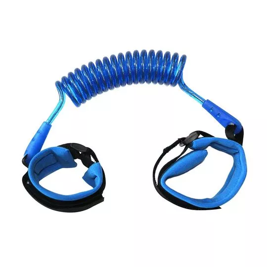 Cordão De Segurança Para Pulso- Azul Escuro & Preto- 150cm- Buba