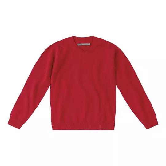 Suéter Em Tricô- Vermelho Escuro- Malwee