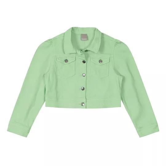 Jaqueta Com Bolsos- Verde Claro- Carinhoso