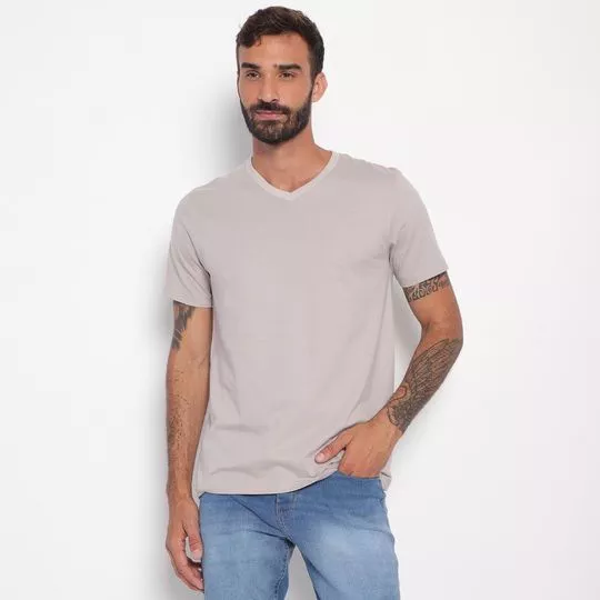 Camiseta Básica-  Cinza Claro