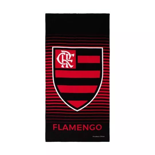 Toalha Para Banho Flamengo®- Vermelha & Preta- 70x140cm