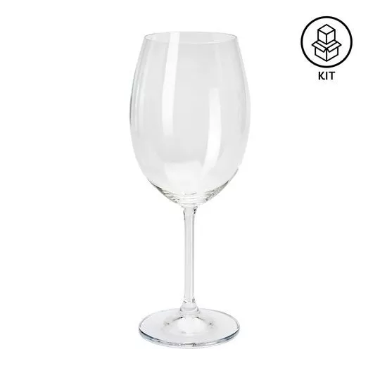 Jogo De Taças Para Vinho Tinto Gastro- Cristal- 6Pçs- 450ml- Wolff