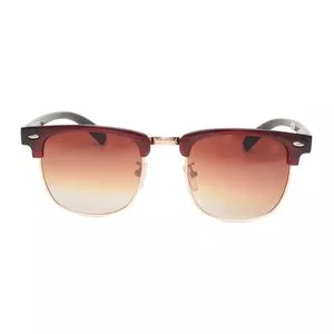 Óculos De Sol Arredondado<BR>- Rosê Gold & Marrom