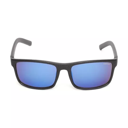 Óculos De Sol Retangular- Preto & Azul- Triton