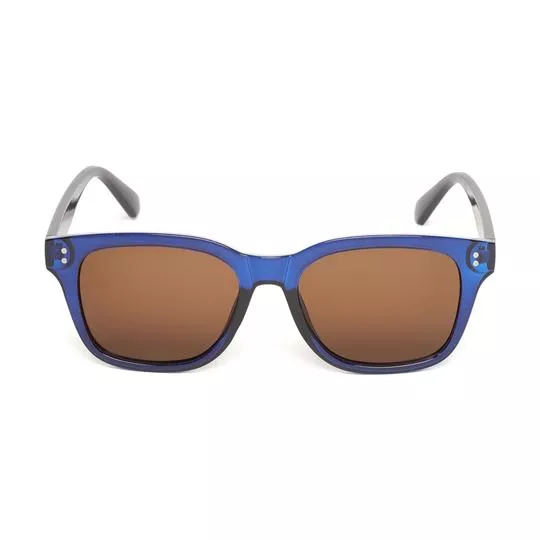 Óculos De Sol Arredondado- Azul & Marrom- Triton