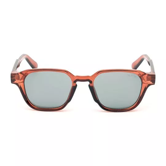 Óculos De Sol Retangular- Marrom & Preto- Triton Eyewear