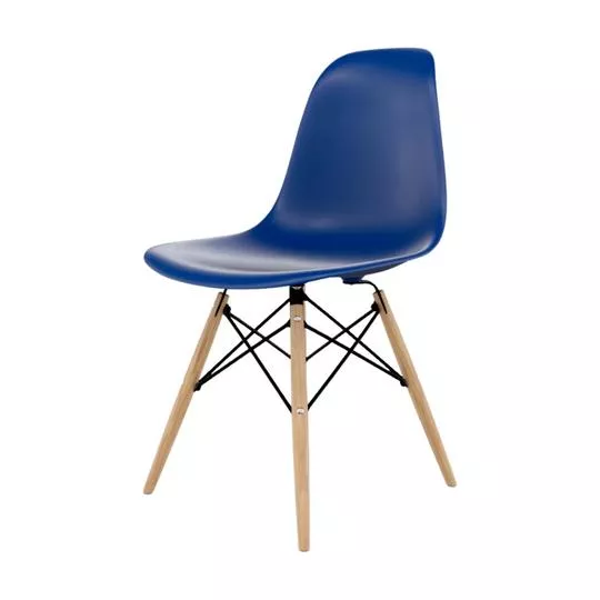 Cadeira Eames Dsw- Azul Marinho & Bege Claro- 81x46x53cm- Seat & Co