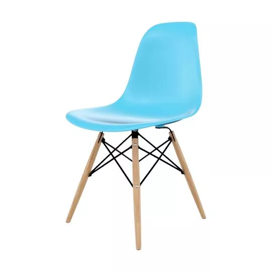 Cadeira Eames Dsw- Azul Claro & Bege Claro- 81x46x53cm- Seat & Co