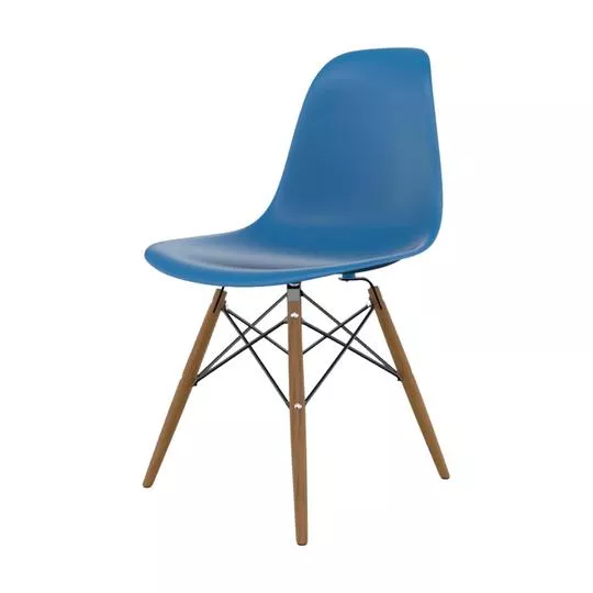 Cadeira Eames Dsw- Azul Escuro & Bege Claro- 81x46x53cm- Seat & Co