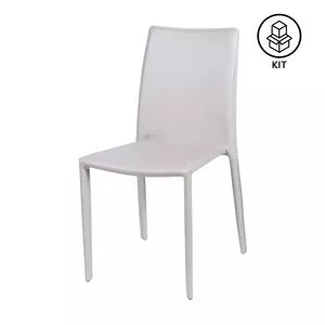 Jogo De Cadeiras Design<BR>- Bege Claro<BR>- 6Pçs