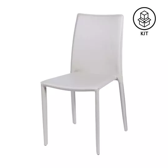 Jogo De Cadeiras Design- Bege Claro- 6Pçs