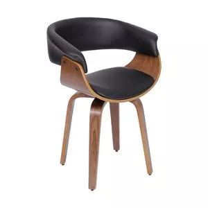 Cadeira Elba<BR>- Preta & Marrom Escuro<BR>- 78x60x40cm
