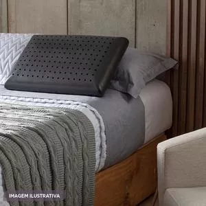 Travesseiro Zen Sleep Carbon Active<BR>- Preto<BR>- 13x60x40cm<BR>- 230 Fios